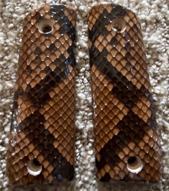 1911 Grips Genuine Python Skin GRIPS ONLY-img-0