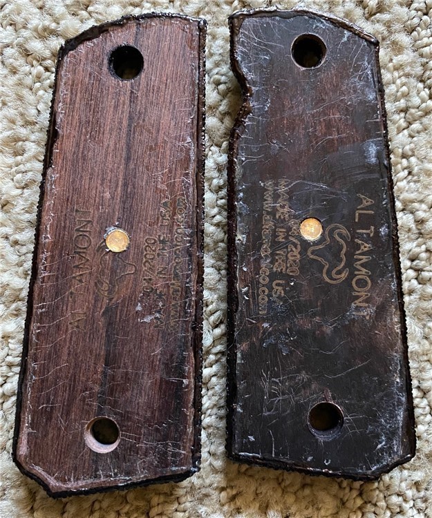 1911 GRIPS Genuine Black Stingray Skin w/Colt Medallions GRIPS ONLY-img-3