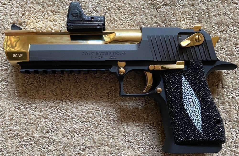 Genuine Stingray Skin Grips for Desert Eagle Mark XIX DE GRIPS ONLY-img-1