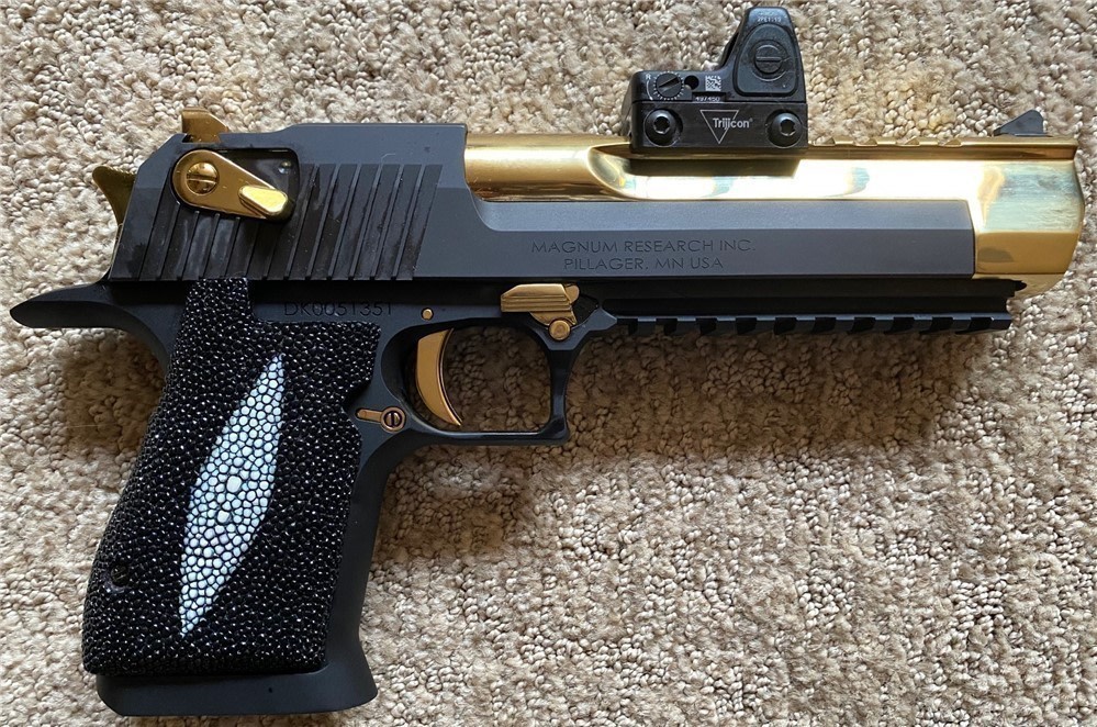 Genuine Stingray Skin Grips for Desert Eagle Mark XIX DE GRIPS ONLY-img-0