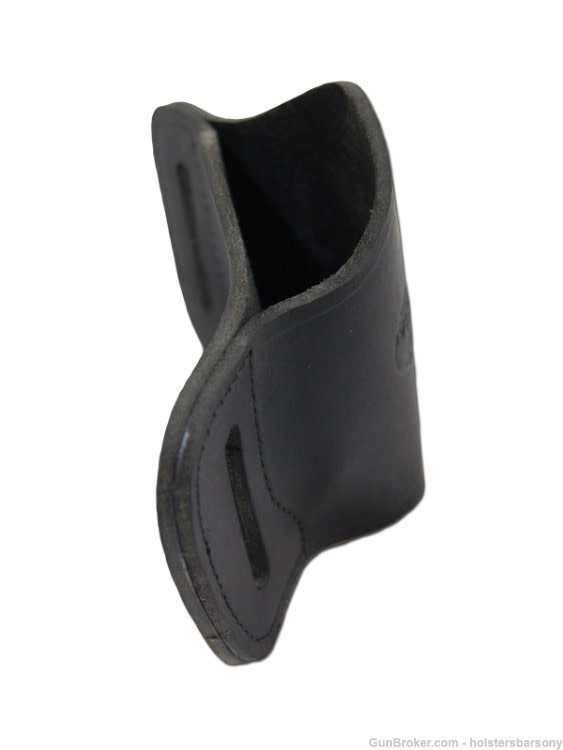 Barsony Black Leather Quick Slide Holster Compact 9mm 40 45 Size 16 Right-img-4
