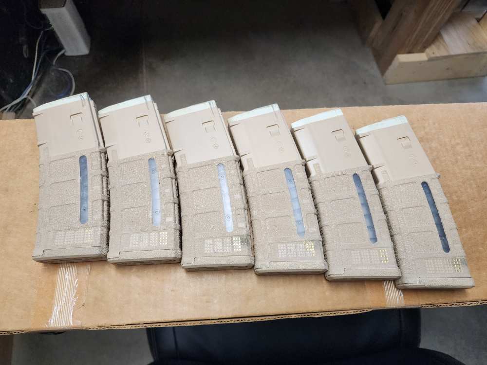PICS! HAND STIPPLED SIX MAGPUL PMAG AR-15 30 ROUND MAG M3 FDE 556 223 AR M4-img-1
