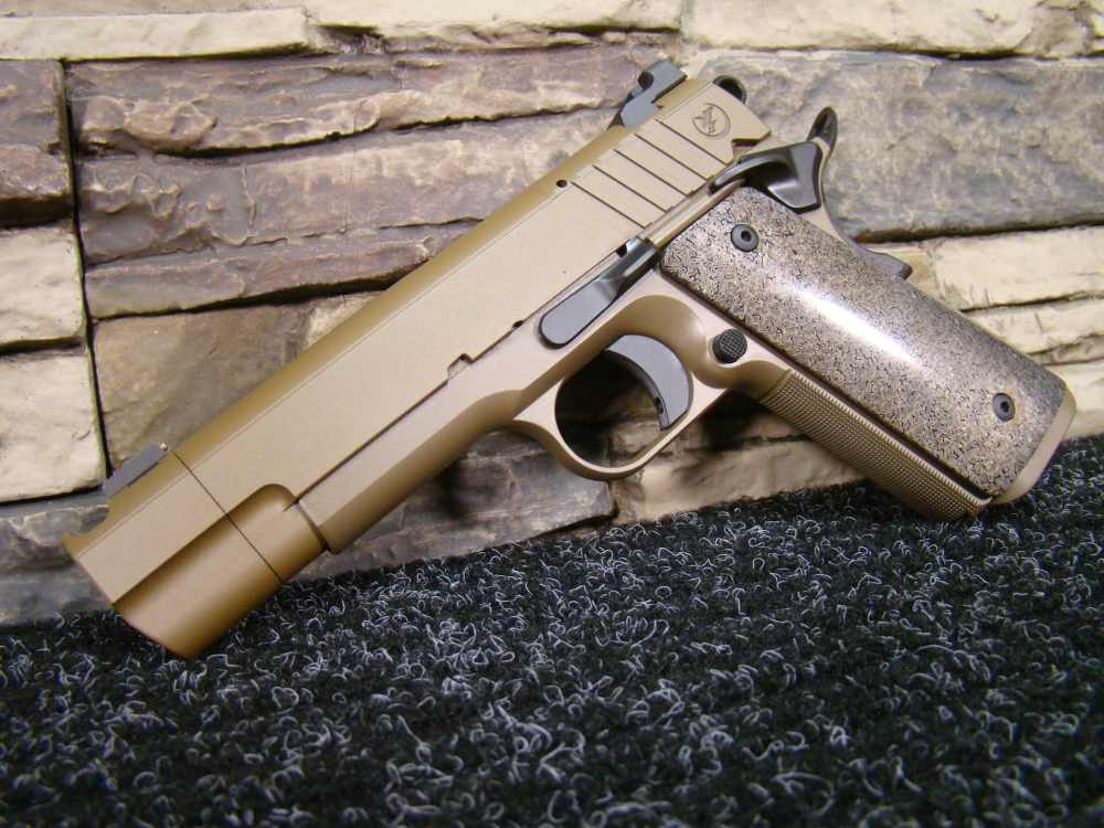 Nighthawk Custom Firehawk 9mm 1911 comp Pistol Sandhawk FDE tan finish IOS -img-15