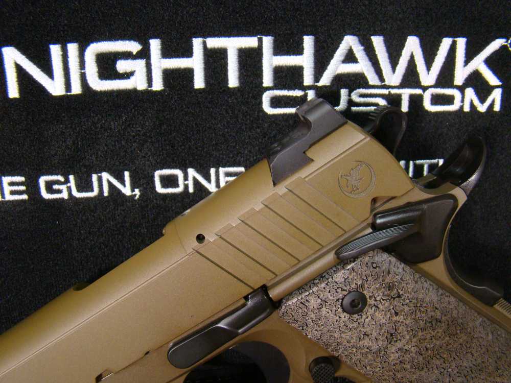 Nighthawk Custom Firehawk 9mm 1911 comp Pistol Sandhawk FDE tan finish IOS -img-6