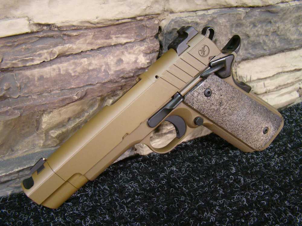 Nighthawk Custom Firehawk 9mm 1911 comp Pistol Sandhawk FDE tan finish IOS -img-20