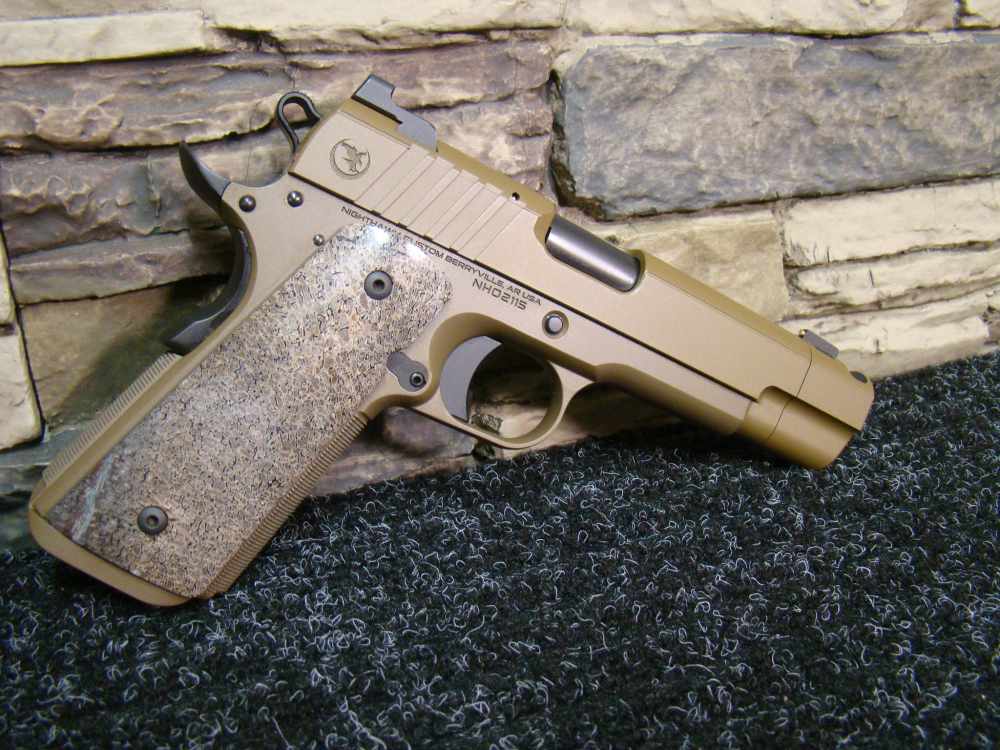 Nighthawk Custom Firehawk 9mm 1911 comp Pistol Sandhawk FDE tan finish IOS -img-17