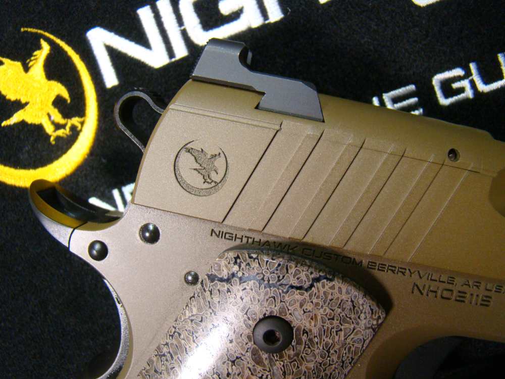 Nighthawk Custom Firehawk 9mm 1911 comp Pistol Sandhawk FDE tan finish IOS -img-13