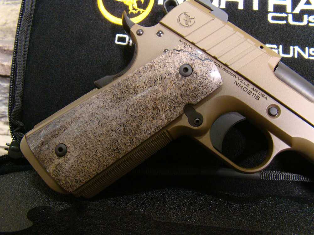 Nighthawk Custom Firehawk 9mm 1911 comp Pistol Sandhawk FDE tan finish IOS -img-14