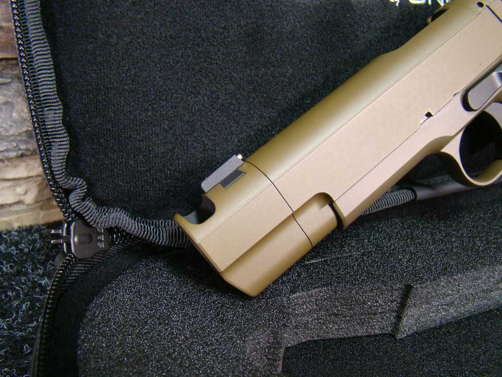 Nighthawk Custom Firehawk 9mm 1911 comp Pistol Sandhawk FDE tan finish IOS -img-3