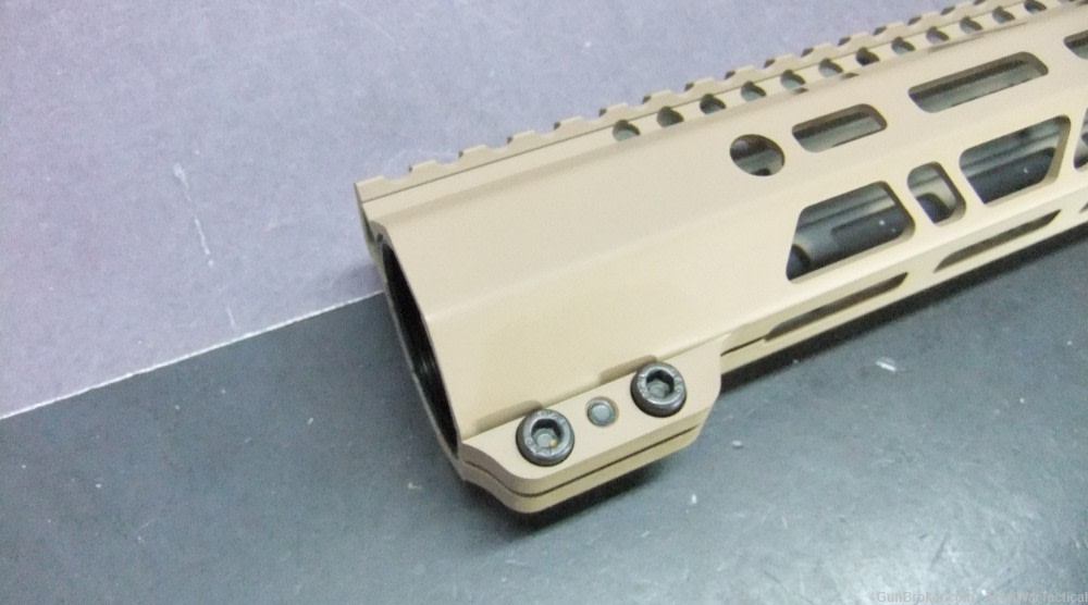 17" AR10 Clamp LOW Profile MLOK MLOCK FDE Dark Earth Free Float Handguard-img-1