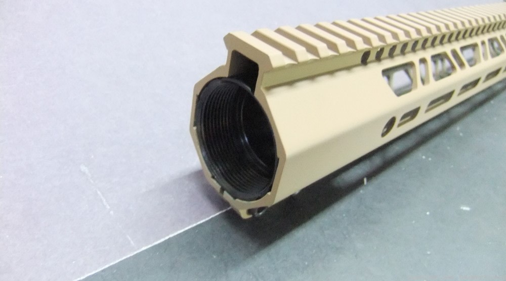 17" AR10 Clamp LOW Profile MLOK MLOCK FDE Dark Earth Free Float Handguard-img-2