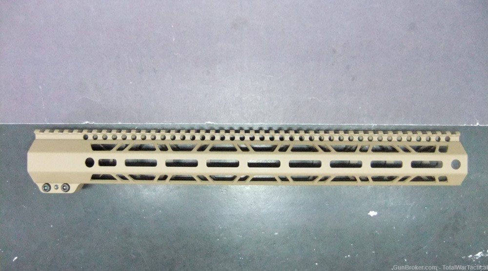 17" AR10 Clamp LOW Profile MLOK MLOCK FDE Dark Earth Free Float Handguard-img-0