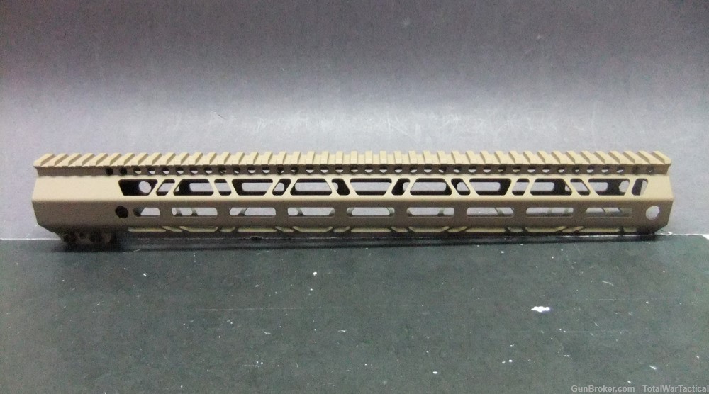 17" AR10 Clamp LOW Profile MLOK MLOCK FDE Dark Earth Free Float Handguard-img-5
