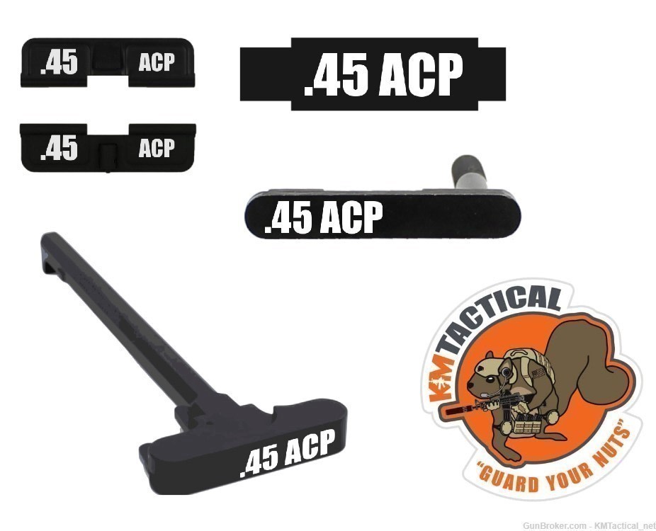AR-15 Custom Engraved .45 ACP Combo Set lower Upper Engraved Parts-img-0