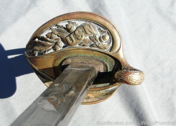 USN CIVIL WAR OFFICERS PRESENTATION SWORD w/PAPERS-img-14