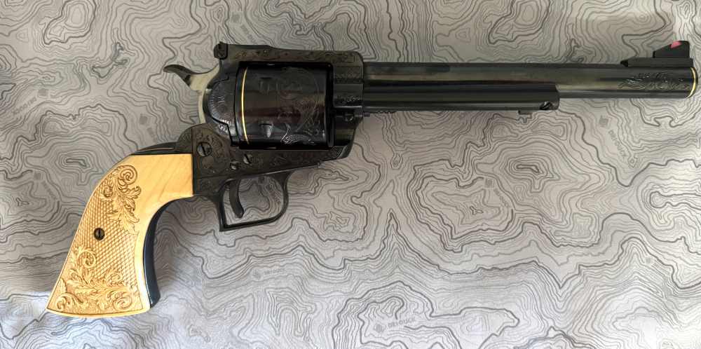 Hand Engraved, Gold Inlay,  Three Screw Ruger Super Blackhawk-img-0