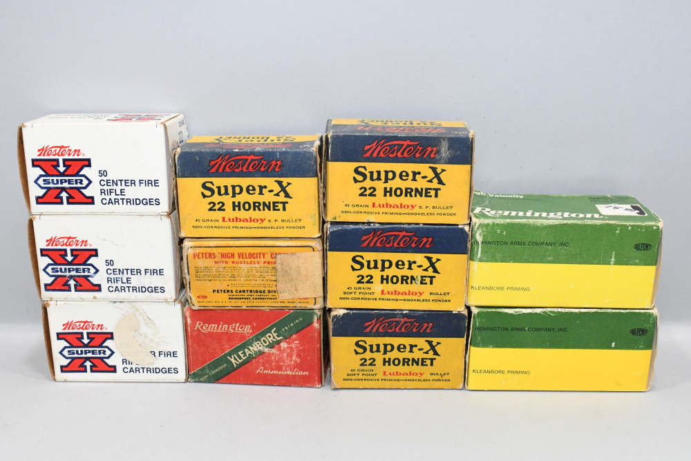 11 Boxes 546 RDS Vintage Mixed 22 Hornet Rifle Ammo Winchester Remington +-img-2