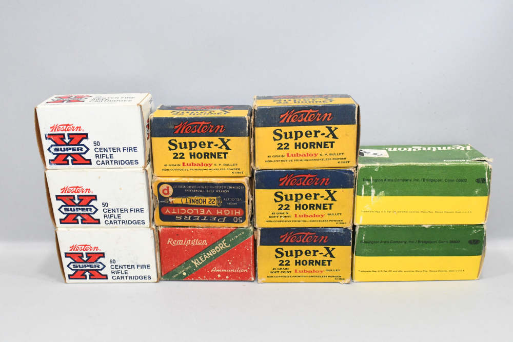 11 Boxes 546 RDS Vintage Mixed 22 Hornet Rifle Ammo Winchester Remington +-img-4