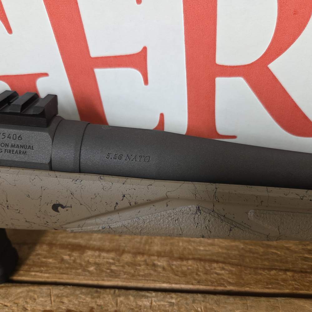 Ruger American Gen II Ranch LH 5.56 NATO 16.1" Threaded bbl FDE Splatter-img-6