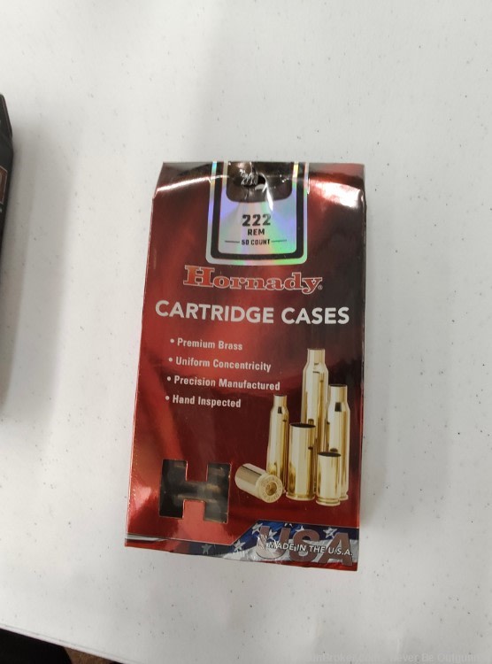 Hornady 222 Remington Brass 50 count New Unprimed-img-0