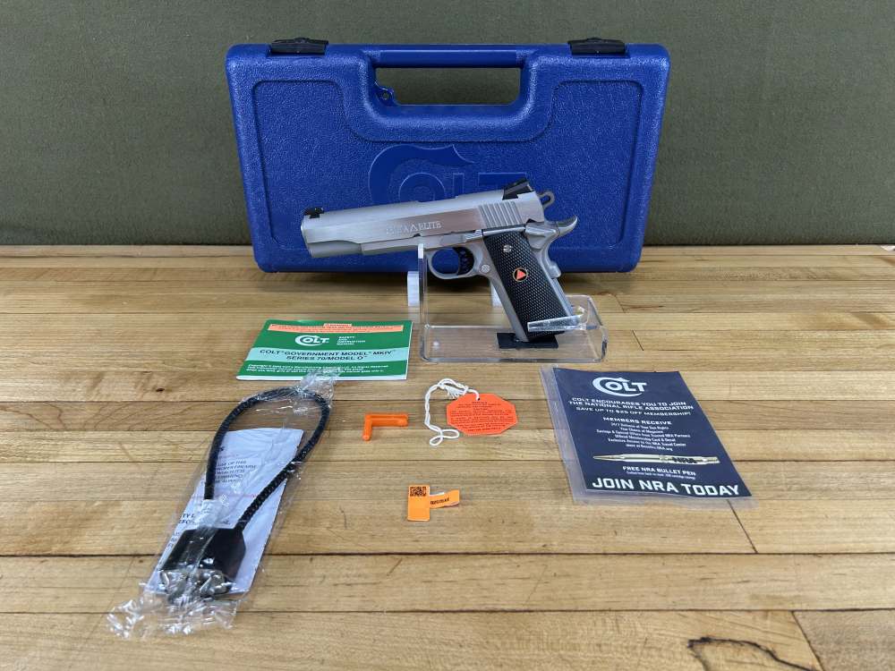 Colt Delta Elite 10MM 1911 Pistol 5" Barrel Stainless Like New in Box VGC -img-0