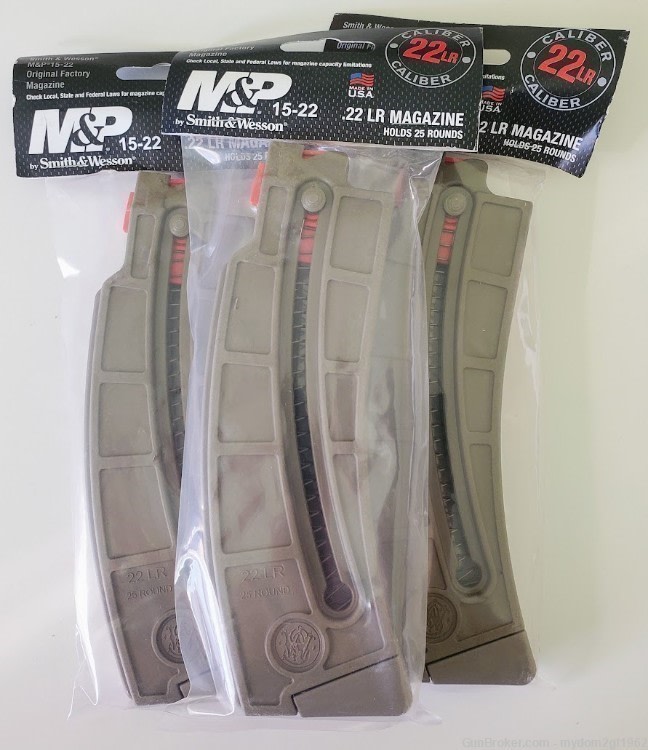 3 x Smith & Weston M&P 15-22 .22LR 25 Round FDE (Flat Dark Earth) Magazines-img-0