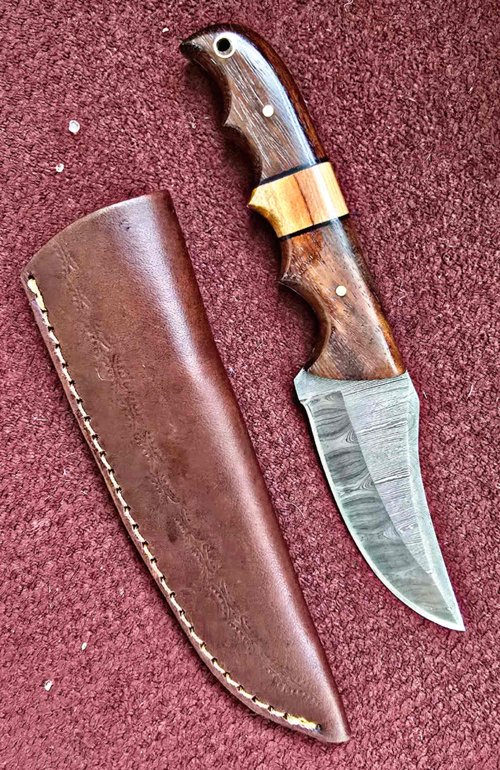 Damascus FULL TANG construction skinners. Wood or synthetic handle -img-19