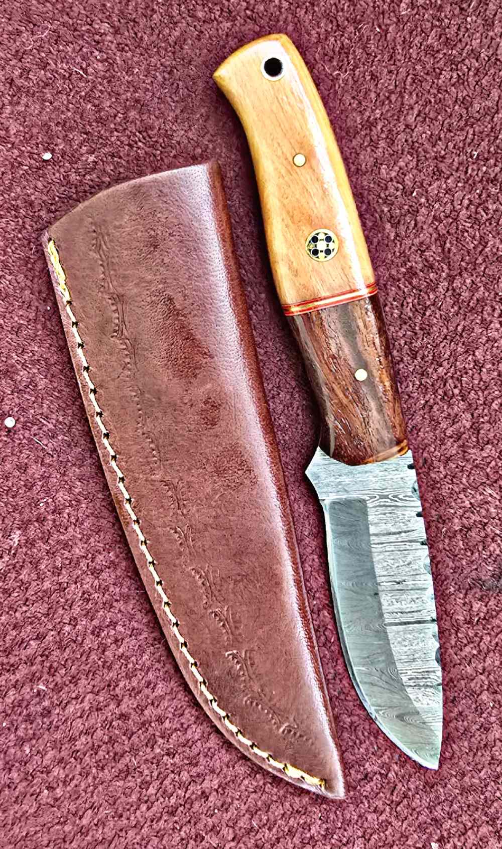 Damascus FULL TANG construction skinners. Wood or synthetic handle -img-17