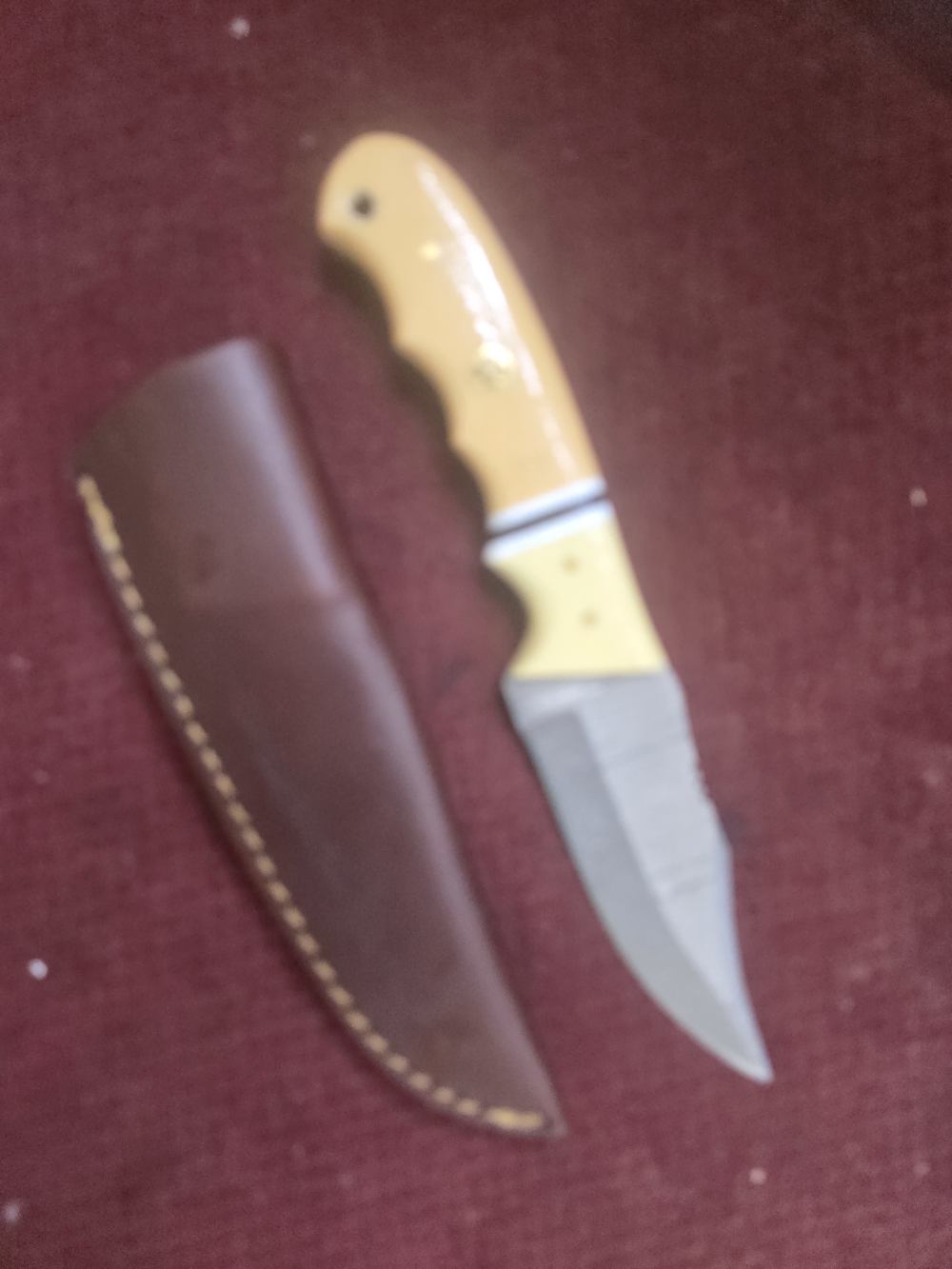 Damascus FULL TANG construction skinners. Wood or synthetic handle -img-21