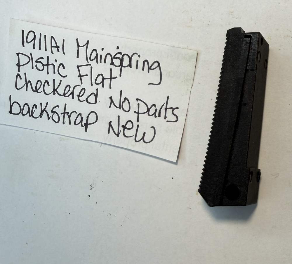 1911A1 MAINSPRING HOUSING BACKSTRAP FLAT PLASTIC CHECKERED NEW-img-0
