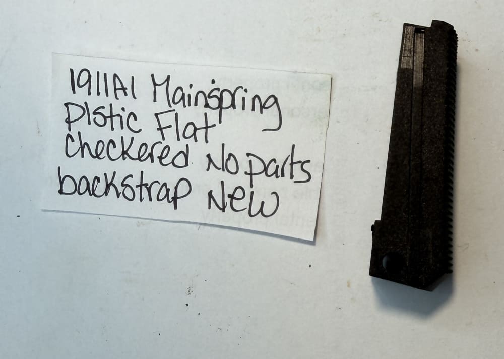 1911A1 MAINSPRING HOUSING BACKSTRAP FLAT PLASTIC CHECKERED NEW-img-3