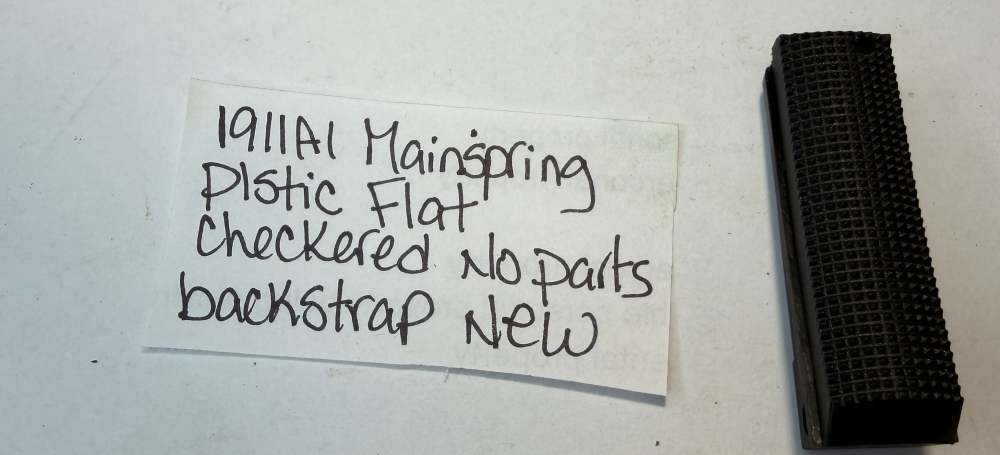 1911A1 MAINSPRING HOUSING BACKSTRAP FLAT PLASTIC CHECKERED NEW-img-1