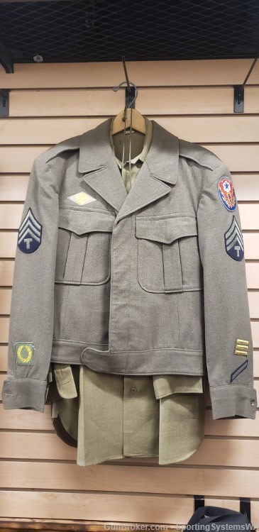 WWII IKE Style Jacket, Named, with Shirt and Pants.-img-0
