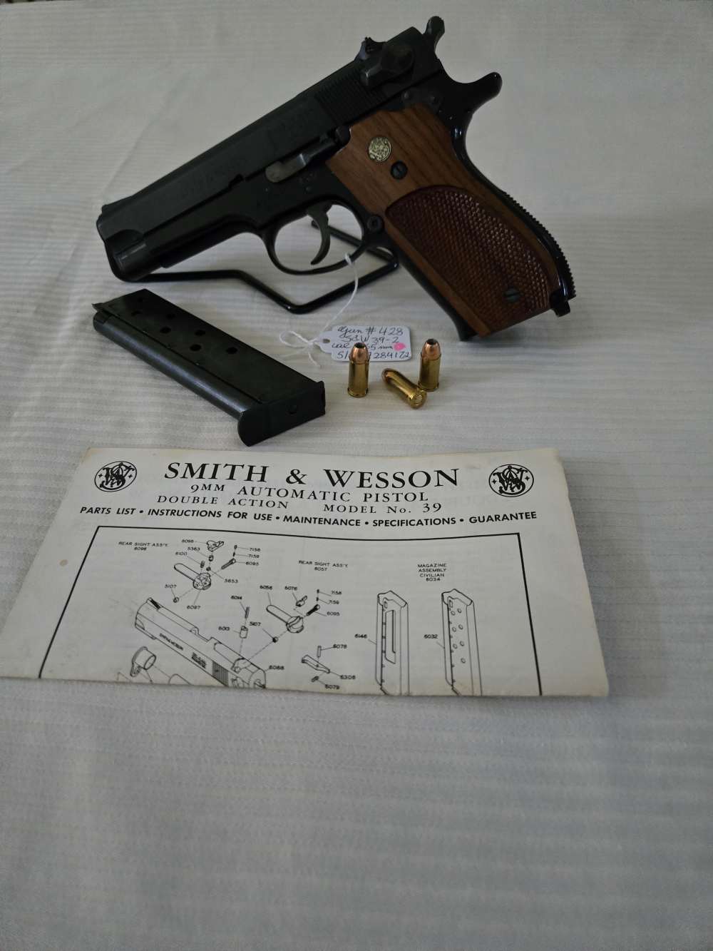 Extremely Rare .30Luger S&W Mod 39-2 Pistol, Adj Sight, only 500 made, 99% -img-24