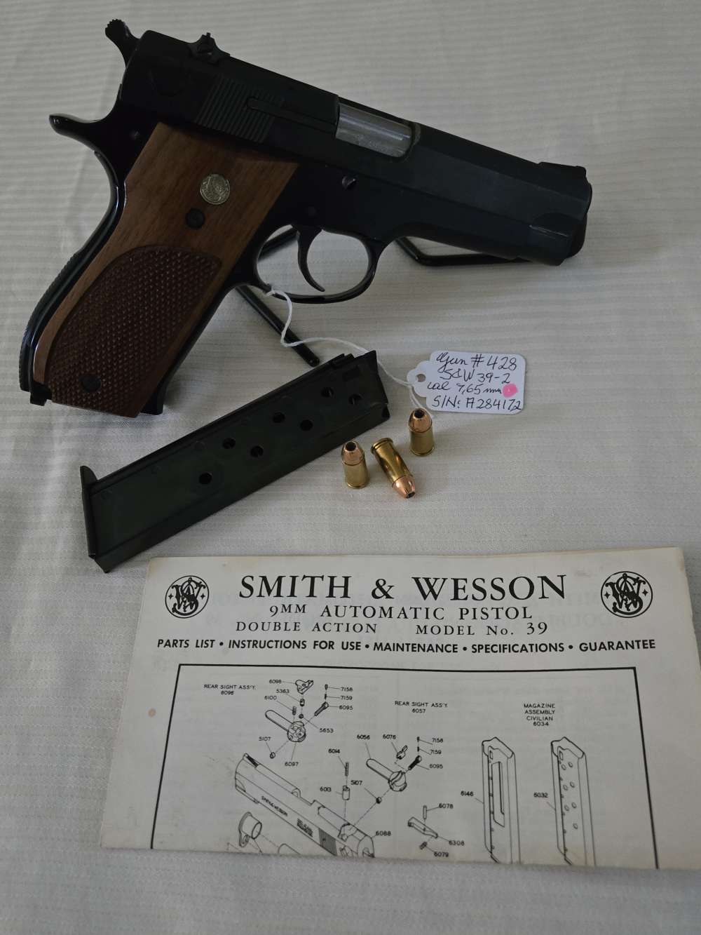 Extremely Rare .30Luger S&W Mod 39-2 Pistol, Adj Sight, only 500 made, 99% -img-23