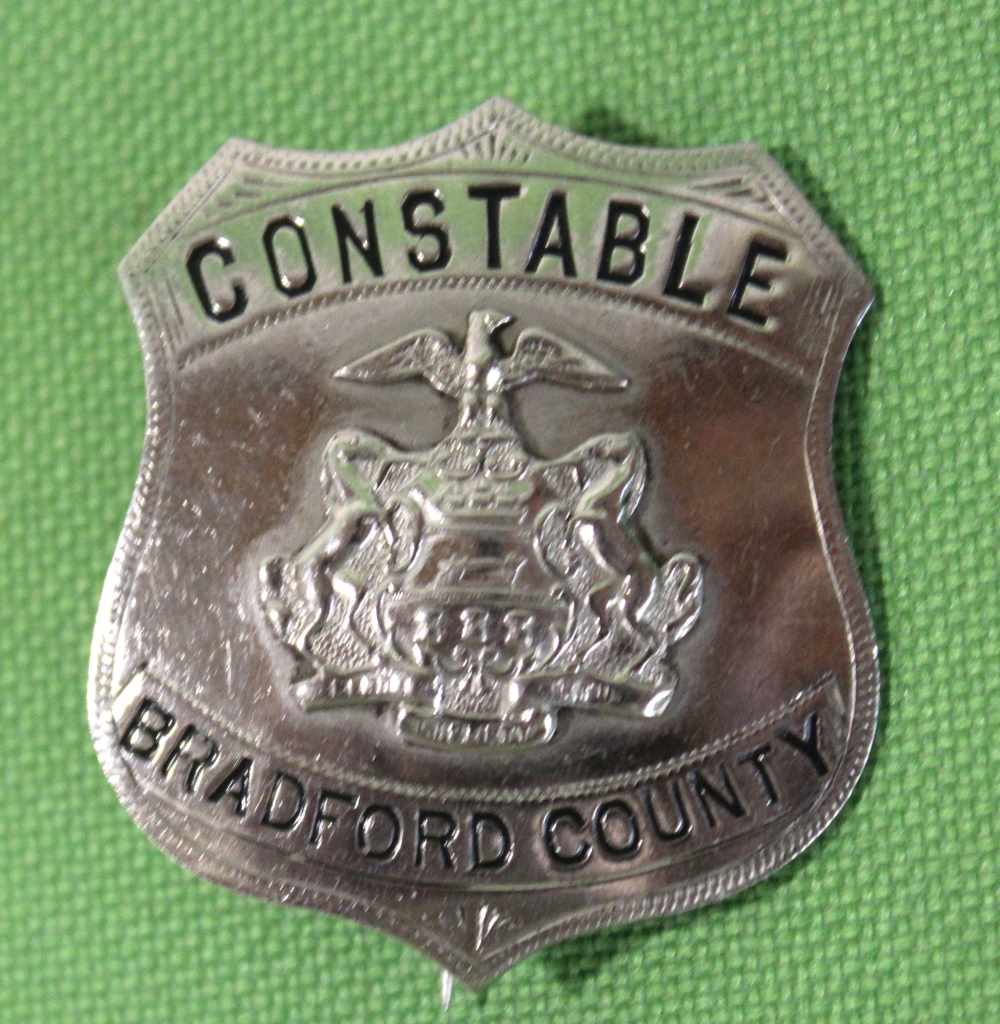 Vintage Obsolete BRADFORD Co Pennsylvania CONSTABLE LAW BADGE J59-img-0