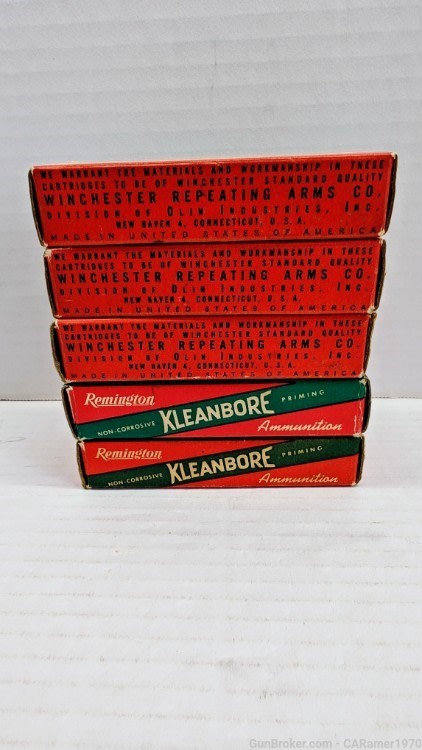 (5) "Early Vintage" Winchester & Remington 222 Rem  Box & Casings-img-6