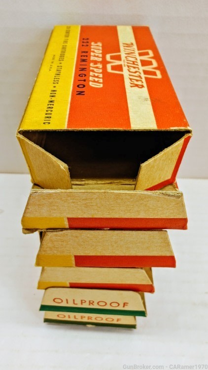 (5) "Early Vintage" Winchester & Remington 222 Rem  Box & Casings-img-9