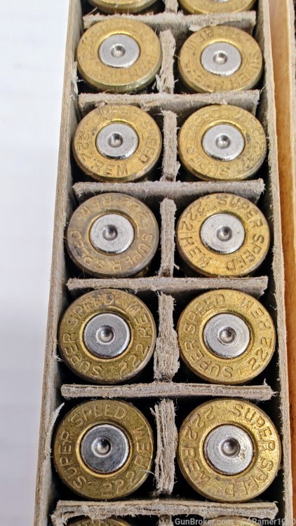 (5) "Early Vintage" Winchester & Remington 222 Rem  Box & Casings-img-13