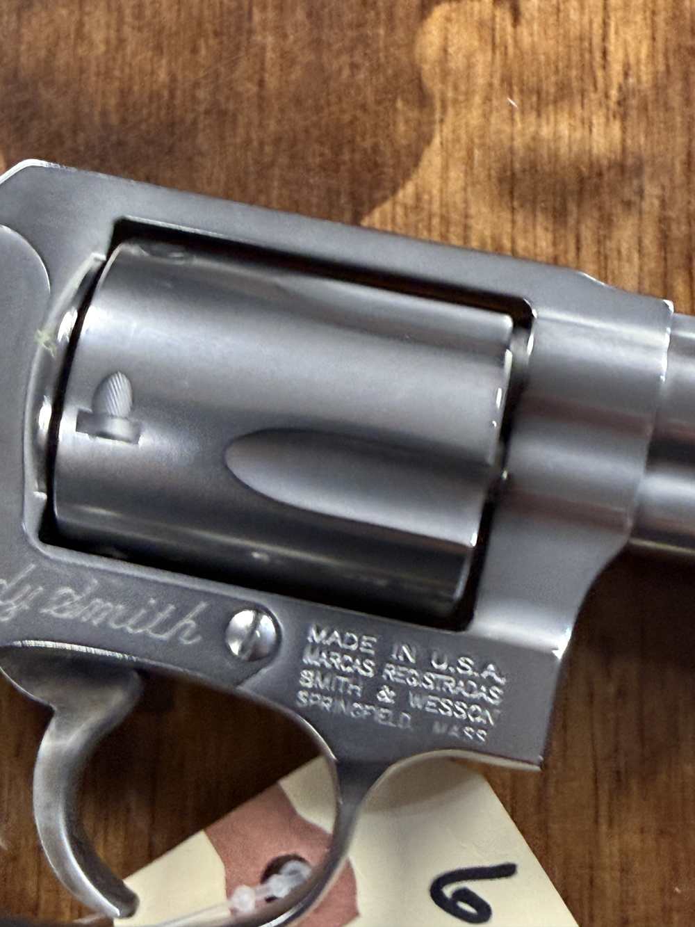 Preowned Smith & Wesson 60 LS Ladysmith Stainless Steel revolver wood grips-img-7