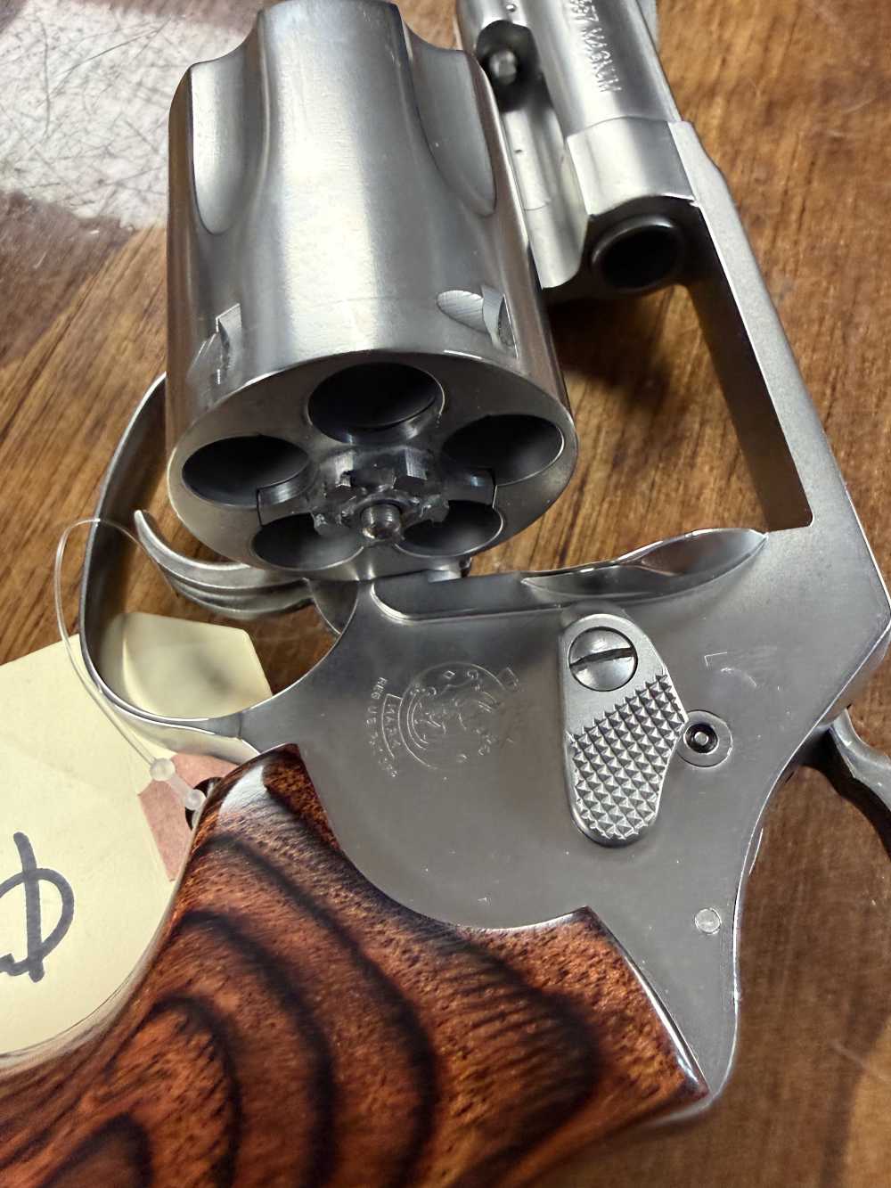 Preowned Smith & Wesson 60 LS Ladysmith Stainless Steel revolver wood grips-img-15