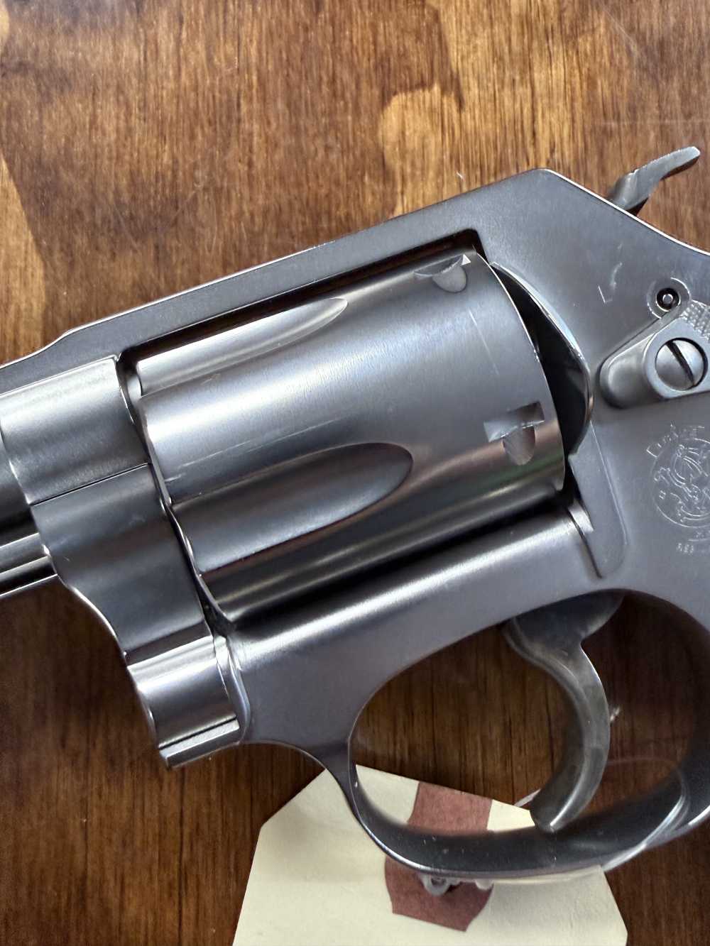 Preowned Smith & Wesson 60 LS Ladysmith Stainless Steel revolver wood grips-img-3