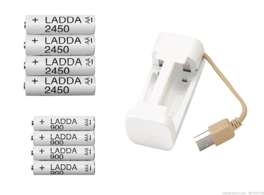 Set Universal USB Charger + 4pcs AA and 4pcs AAA Rechargeable Batteries -img-0