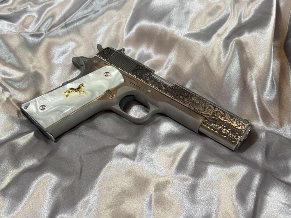 Colt 1911 Engraved Stainless 5”  .45 ACP -img-4