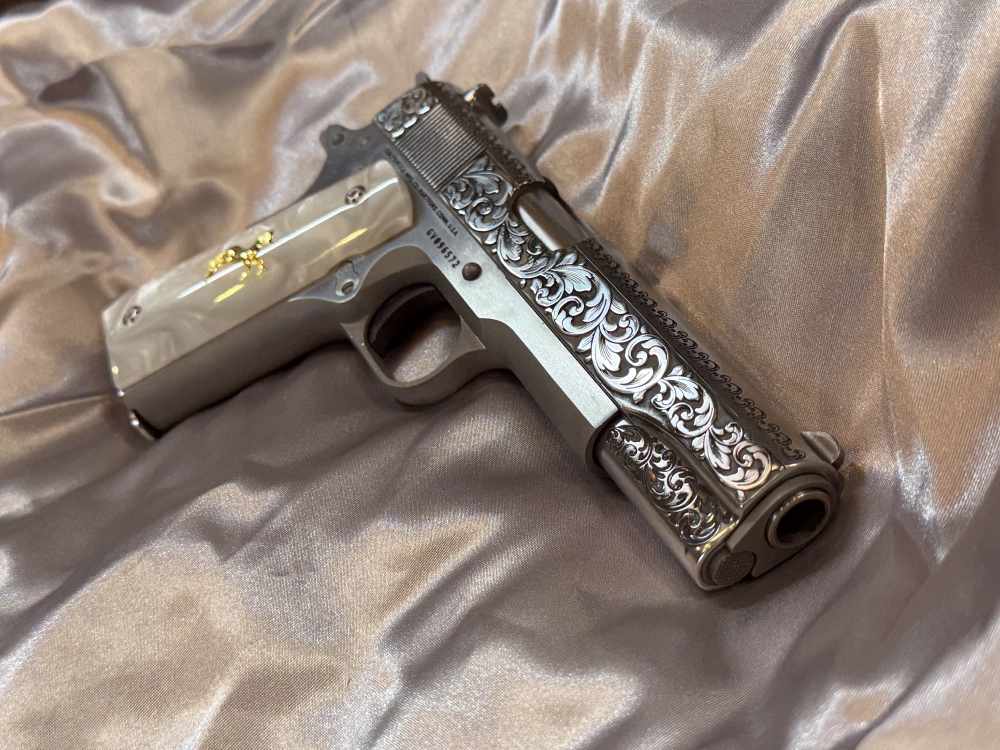 Colt 1911 Engraved Stainless 5”  .45 ACP -img-5