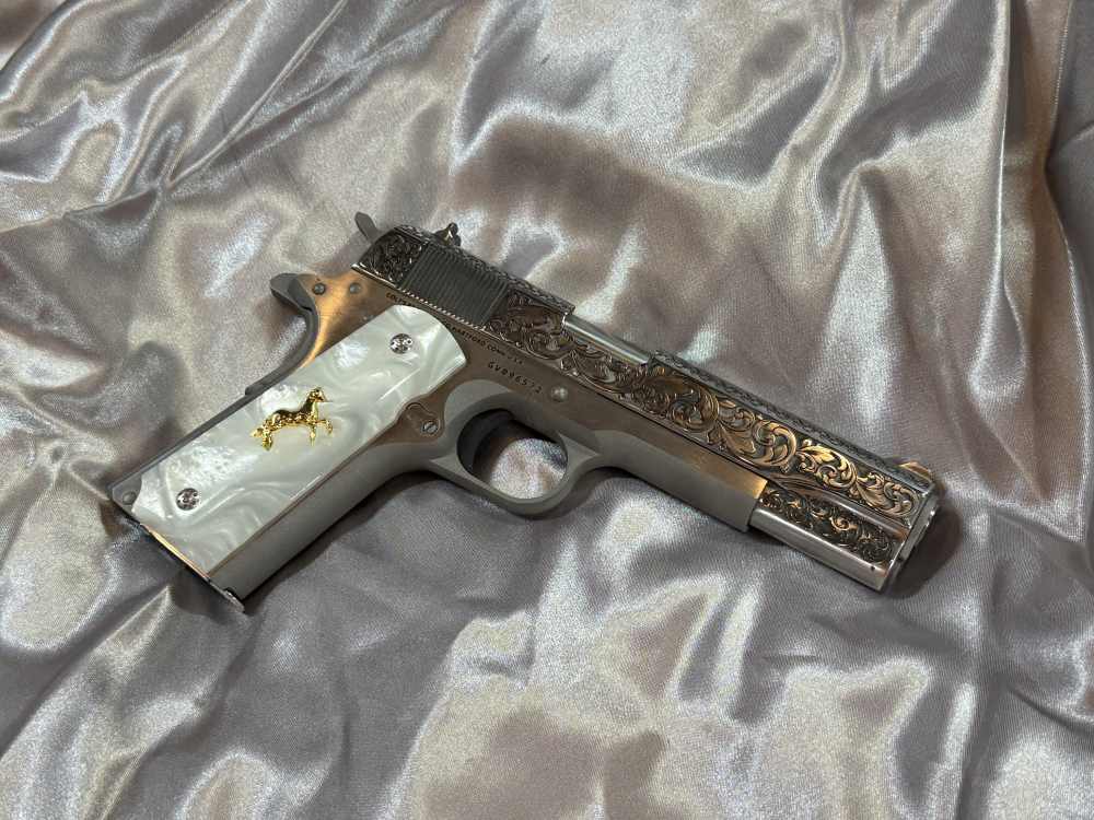 Colt 1911 Engraved Stainless 5”  .45 ACP -img-2