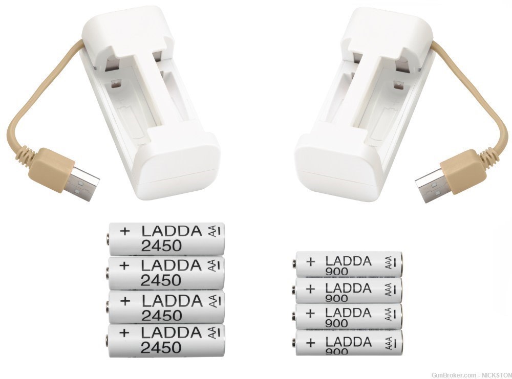 2 Universal USB Port Chargers + 4pcs AA and 4pcs AAA Rechargeable Batteries-img-0