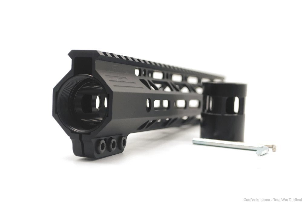 12" AR AR15 Slim Clamp MLOK MLOCK Black Anodized Free Float Handguard Rail-img-3
