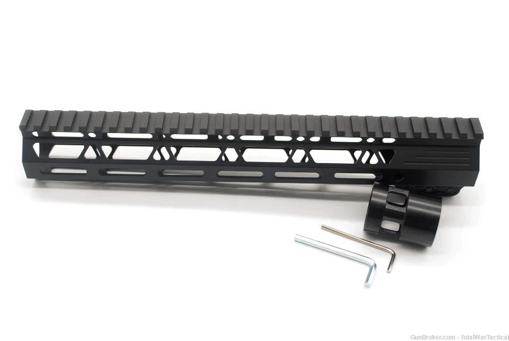 12" AR AR15 Slim Clamp MLOK MLOCK Black Anodized Free Float Handguard Rail-img-1