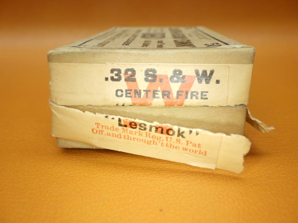 Box For Winchester .32 S&W 'Rifle' Ctg With Rare 'Lesmok Powder' Ca.1913-img-4